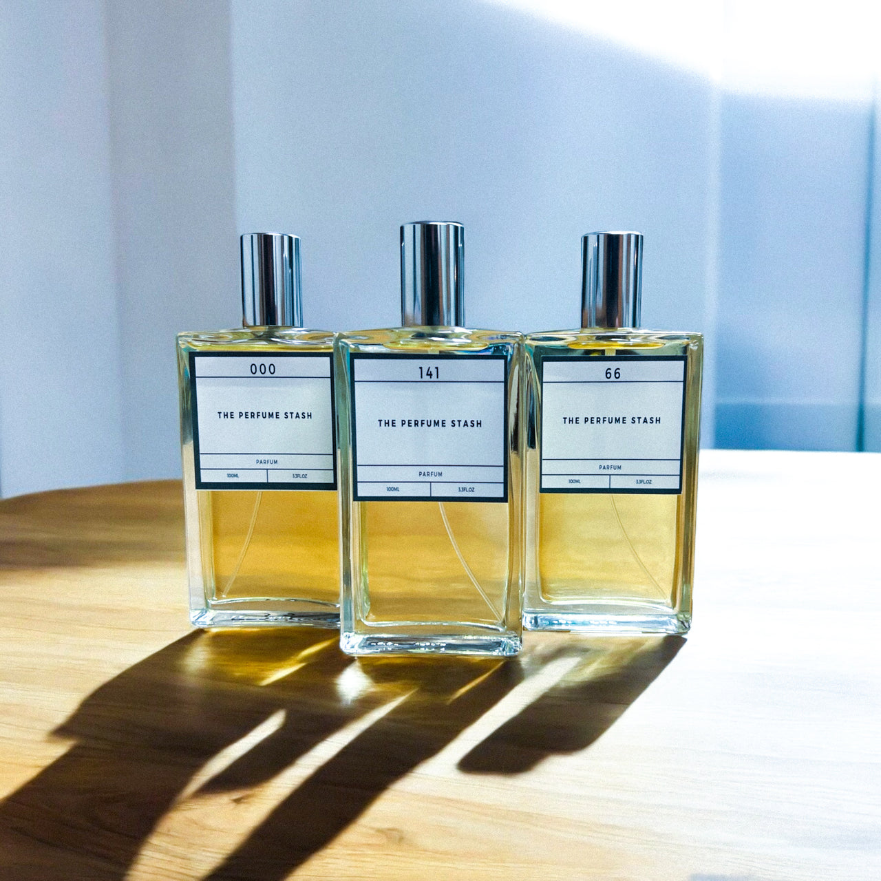 Affordable perfume bundle: three 100ml long-lasting designer-inspired perfumes.